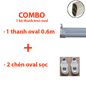 Thanh nhôm treo tủ quần áo Oval ( 08m - 06m- 1m -1.2m-1.5m )