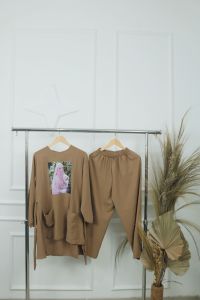 Baju Setelan Wanita Murah Onset Cewek One Set Casual FLOWERS SET CRINKLE APLIKASI SABLON ATASAN + CELANA REALPICT