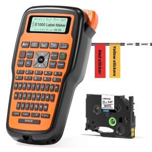 Phomemo E1000 Pro Industrial Label Maker QWERTY Keyboard Cable Label Printer Compatible TZe Tape Handheld Labeller for Electrical Wiring Office Home