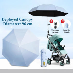 OATSBASF Adjustable Trolley Stand Baby Stroller Umbrella Holder Folding Umbrella UV Sun Protection Rainproof