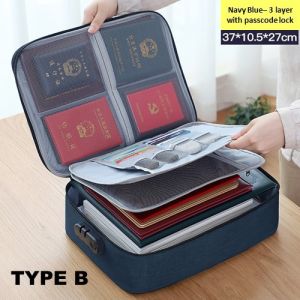 Felice Multifunction Document Storage Bag With Lock Package Multi-layers Document Card Passport Travel Bag 文件收藏包
