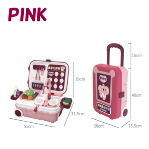 Children Electric Kitchen Dish Washing Toy Early Educational Pretend Play Simulated Dishwasher Sink Luggage Trolley
