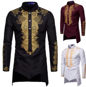 Kurta Lelaki Viral Slant Button Embroidery Men Shirt Long Sleeve Slim Fit Muslim Baju Melayu Formal Raya