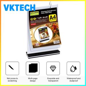2pcs PVC Tabletop Holder Acrylic Table Menu Stand Desktop Double Display Holder for Picture Card Store Office Menu Retail Show