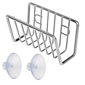 WANGCAI Suction Cup Sponge Holder Wall-Mounted No-Drill Sink Shelving Multi-Functional Waterproof Sink Drain Stand Household