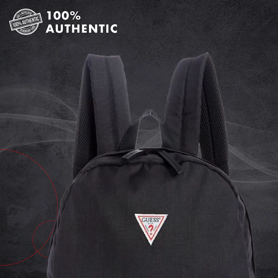 GUESS Easy Hipster Backpack with Classic Guess Triangle Logo Black Grey Red GB WL723598 Lazada Singapore