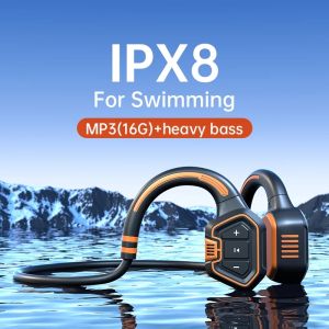 As9 Bone Conduction ชุดหูฟังกีฬาไร้สายชุดหูฟังบลูทูธ 16G MP3 เครื่องเล่นเพลง IP68 กันน้ำว่ายน้ำกีฬาชุดหูฟังสเตอริโอ คุณค่าใช้ได้