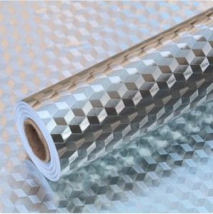 Wallpaper Sticker Dapur Aluminium Foil Anti Minyak Tahan Panas Tahan Air