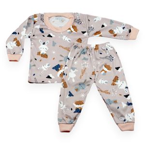Setelan Baju Kaos Celana Panjang Bayi Motif Mega Baby Matching Set Fullprint