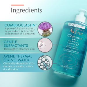 Avène Cleanance Cleansing Gel 400ml NEW Formula Apply Blemish Acne-Prone Skin