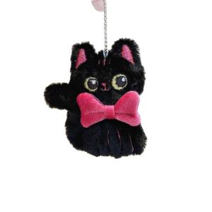 Hmeme Cartoon Cute Big Eyed Cat Plush Keychain Kawaii Cat Doll Pendant Car Key Ring Charm Backpack Decoration Accessories Gifts