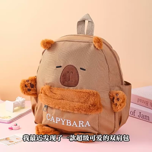 กระเป๋าเป้นักเรียน Capybara ลายการ์ตูนอเนกประสงค์พร้อมสายสะพายไหล่ตามหลักสรีรศาสตร์อุปกรณ์เดินทางกระเป๋าเก็บของทุกวัน