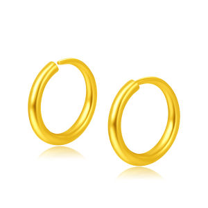 CHOW TAI FOOK 999 Pure Gold Plain Circle Earring - EOF153