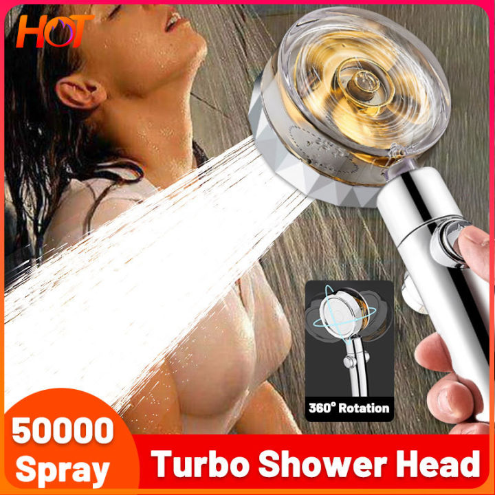 🔥 Turbocharged Shower Head Powerful Water Spray Water Saving Flow 360