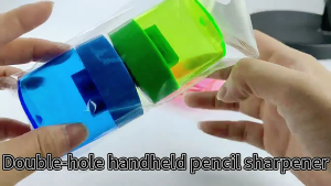 Thuận tiện đôi lỗ mài 4 gói Ergonomic Grip thiết kế rõ ràng bào container trẻ em lớp học Essential