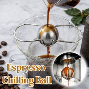 Espresso Cooling Ball Stainless Steel Coffee Cold Brew Ice Ball Whiskey Cooling Stand For Drinking