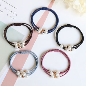 Korean pearl hair tie high elastic three-in-one hair rope simple hair tie