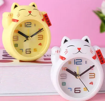 Đồng Hồ Báo Thức Để Bàn Hình Mèo Thần Tài May Mắn