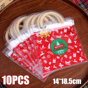 ถุงซานตาคริสต์มาส20ชิ้นถุงขนมคุ๊กกี้ช็อคโกแลตปิดผนึกเองอุปกรณ์ตกแต่งปาร์ตี้เทศกาลถุงเล็กสำหรับบรรจุภัณฑ์