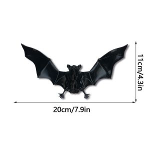 UNIITY PVC Material Halloween Bat Ornament 3D Design Handmade Craft 3D Bat Pendant Gothic Theme Black Color PVC Bat Decor Halloween Party