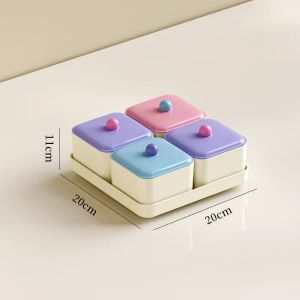 [ Lebaran Exclusive ] Dejavu Candy Box Toples Cantik Colorfull Mini Toples Tempat Penyimpanan Permen Makanan Snack Serbaguna Bersekat Toples Lebaran Cantik  HSB855