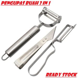 PEELER PISAU PENGUPAS BUAH SAYUR 3 IN 1 PEELER KUPAS BUAH SAYUR