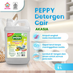 Detergent Cair Peppy Jerigen 5 Liter Bersih Maksimal Wangi Akasia yang Segar