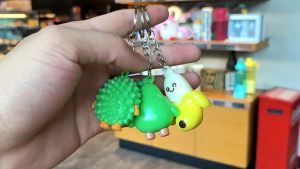 Cartoon Fruit Keychain Durian Banana Strawberry Pendant Cute Bags Keychain Backpack Decor Toys