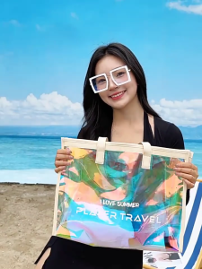 Elegant Clear Gym Bag Shoulder Bags Casual Handbag with Spacious Storage for Swimmers and Traveler