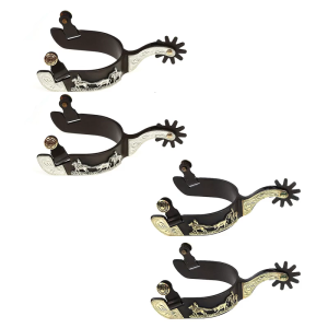 Horse Boot Spur Hand Carved Decoration with Gear Western Cowboy Horse Spur Mild Steel Horse Boot Spur Enduring