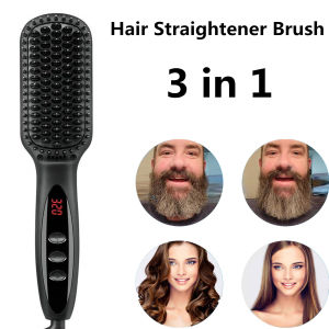 Hair Straightener Brush 3 in1 Heating Hair Straightener comb Electric Ionic Straightening Hair Brush Auto Temperature