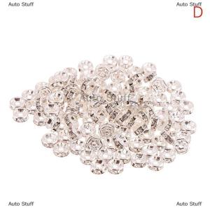 [COD] Auto Stuff 100ชิ้น5 7 10มม. ลูกปัด316สเปเซอร์คริสตัลสแตนเลสพร้อมพลอยเทียมสำหรับทำเครื่องประดับสร้อยข้อมือแบบ DIY