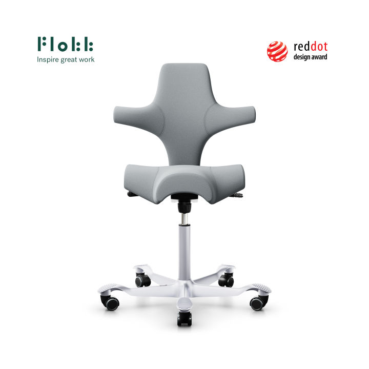 HAG Capisco 8106 Ergonomic Office Chair by Flokk Silver Metal