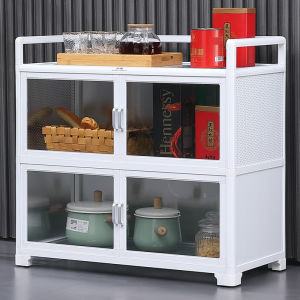Jianwei Sideboard Cabinet Modern malist Kitchen Cabinet Locker Living Room Cupboard Storage Cabinet Balcony Aluminum Alloy Tea Cabinet Storage Cabinet Microwave Oven Cabinet