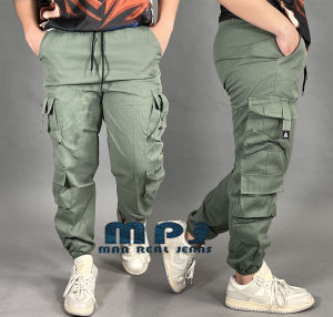 MPJ  Mens overalls loose handsome multi-pocket army green leggings trendy retro paratrooper pants