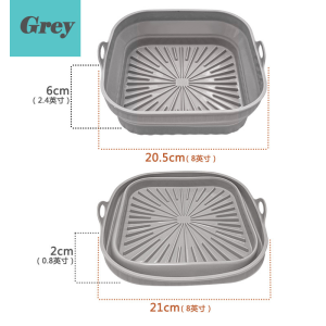 Air Fryer Pad Reusable Silicone Liner Non-Stick Food Safe Baking Tray Foldable Collapsible Basket Pot for Air Fryer Oven Accessories Microwave Dishwasher Safe