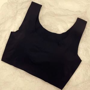 Women Seamless Padded Crop Bra Top Nylon Ice Silk Innerwear
