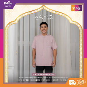 Nibras Baju Koko Pria Sarimbit Iffa Pale Mauve Brick Red Cashiva Rayon Royal Toyobo Lengan Pendek