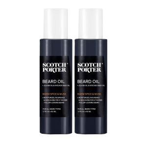 Dầu dưỡng râu Sch Porter giúp râu mượt mà dành cho nam giới hương vị ấm áp của gia vị và xạ hương (1 lọ).    Dầu dưỡng giúp giữ độ ẩm và làm mượt râu - Râu không bị xơ rối trông dày và đẹp hơn giữ độ bóng suốt cả ngày 1.7 oz.