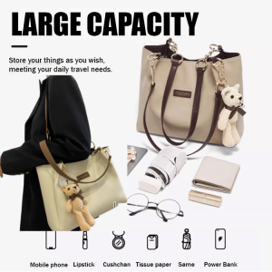 💕Commuter Large Capacity Tote Bag New Style Super Popular Niche Hand-Held Commuter Tote Bag Versatile Shoulder Crossbody Large Bag大容量通勤托特包