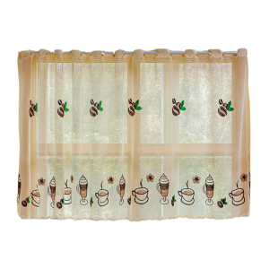 Short Curtain Polyester Cafe Curtain Window Covering Privacy Sun Protection For Kitchen Coffee Shop Easy Installation