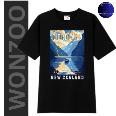 New Zealand Souvenir T-Shirt - New Zealand Print Pure Cotton Round Neck Short Sleeve T-shirt S-5XL
