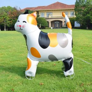 Động vật bóng đi bộ với bánh xe khủng long voi Tiger lá bóng bay trẻ em món quà sinh nhật rừng cây mạo hiểm bữa tiệc chủ đề trang trí