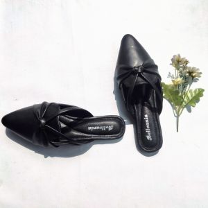 Bellvania Ballet Flats Wanita Elegan Polos Hitam/Beige/Brown Ukuran Jumbo