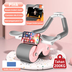 Roda fitnes perut rumah tangga multifungsi 2in1 Ab Roller Wheels Plank Trainer Abdominal Core Roller Alat Pembentuk Otot Automatic Rebound Gym