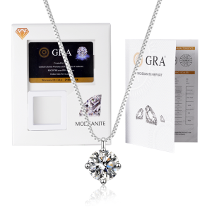 LOVETIA Kalung Imut-imut Rantai klavikula Moissanite s925 Perak Sertifikat GRA BTXL050