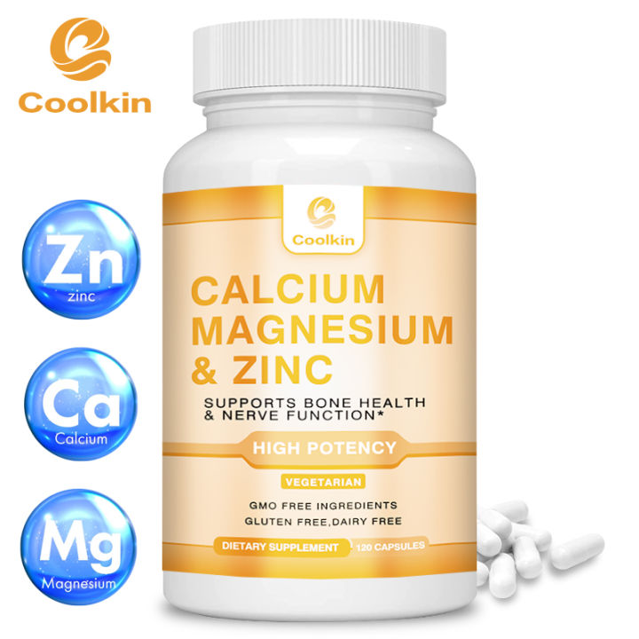 Calcium Magnesium Zinc Supplement, Supports Bone Health and Nerve ...