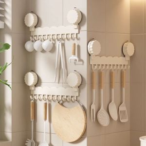 CHENJIE Wall Mounted Suction Cup Hook Punch-free Reusable Robe Coat Hangers Multifunctional Space Saving Clothes Storage Hook for Home