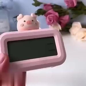 Cartoon Alarm Clock Time Date Temperature Display LCD Screen 8 Different Ringtone Digital Clock Bedrooms Travel Alarm Clock