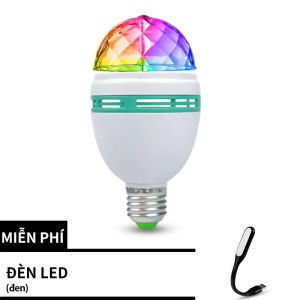 Đèn Led đổi màu trang trí sân khấu vũ trường karaoke 3 mắt RGB cầu pha lê xoay tròn
